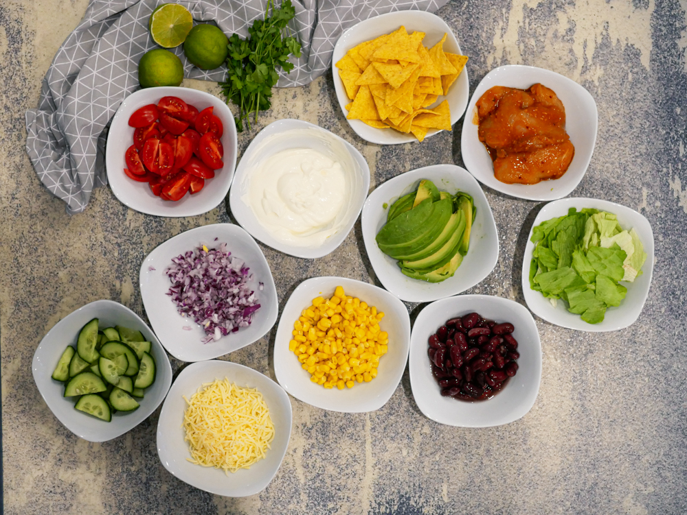 Zutaten der Burrito Bowl