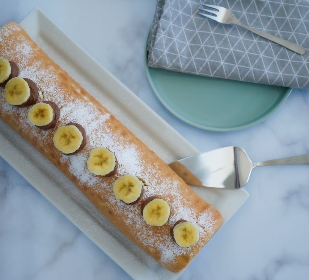 Schoko-Bananen-Biskuitrolle | bauchgefuehl-rezepte.de | Food-Blog